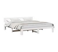 Pin Massif Design Minimaliste Moderne Blanc 180 x 200 cm | Cadre de lit avec tête de Blanc 180 x 200 cm Pin massif moderne Lit plateforme super king 2 personnes sommier à lattes inclus