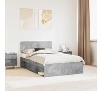 Pin Massif Design Moderne Gris Béton 135 x 190 cm