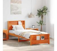 Pin Massif Design Moderne Plateforme Marron 90 x 190 cm