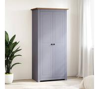 Pin Massif Garde-robe Gris Penderie Armoire Rangement Vêtements Maison vidaXL