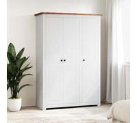 Pin Massif Garde-robe Gris Penderie Armoire Rangement Vêtements Maison vidaXL