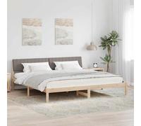 Pin Massif Moderne Minimaliste avec tête de lit Marron 200 x 200 cm