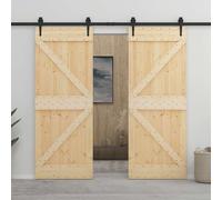 vidaXL Porte coulissante avec kit de quincaillerie 90x210cm Pin massif