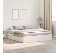 Pin Massif Rangement Moderne Blanc 200 x 200 cm | Cadre de lit avec rangement intégré et stockage Blanc 200x200 cm Literie sommier tapissier bois massif avec portes