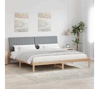 Pin Massif rembourré Chambre Moderne Design 200 x 200 cm Marron | Cadre de lit avec tête de lit Marron 200x200 cm Pin massif Sommier inclus Empire