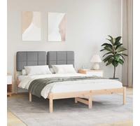 Pin Massif rembourré Design Moderne Gris Clair 160x200 cm