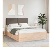 Pin Massif Tête de lit rembourrée Design Moderne Taupe 160x200 cm