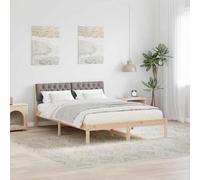 Pin massif tête de lit rembourrée design mural Marron 140 x 200 cm