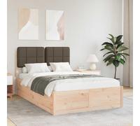Pin Massif Tête rembourrée Moderne Taupe 120x200 cm