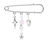 Pin Perlé À La Mode Avec Chaîne Broche Faite La Main Pour Et Vêtements Pendentif Badge De Mode Accessoire