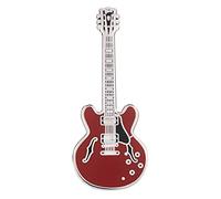 Pin’s Guitare Geepins | Magnifique Broche Miniature Gibson 335 | 52 mm | À Porter sur un Sac à Dos, une Chemise, une Veste, un Revers, ou un Chapeau | Présenté dans Très Joli Étui à Guitare