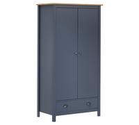 vidaXL Garde-robe à 2 portes Hill Gris 89x50x170cm Bois de pin solide288949 Gris G
