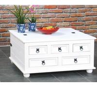 Pin Table coffre NEW MEXICO Mexique blanc massif Table basse Coffre en bois