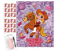 Pin The Sticker Game Pin The Horse on The Cowgirls Party Games