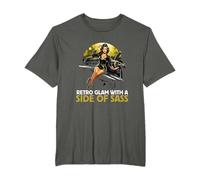 Pin Up Girl Avion Militaire Rétro Glam avec un Côté de Sass T-Shirt