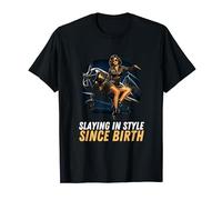 Pin Up Girl Avion militaire tuant avec style depuis la naissance T-Shirt