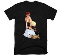 Pin Up Girl Men's Funny Tshirt Mens Streetwear Tshirts Short Sleeves Tee Shirt Black Top Unisex Tees Black M