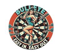 Pin-Up Girl - Plaque en métal vintage pour cible de fléchettes - Décoration murale pour maison, bar, jardin - 20,3 x 20,3 cm