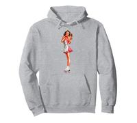 Pin Up Girl Pretty Brunette Patins à roulettes Jambes Sweat à Capuche