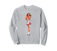 Pin Up Girl Pretty Brunette Patins à roulettes Jambes Sweatshirt