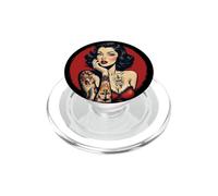 Pin Up Girl Rockabilly, Tout en Rouge PopSockets PopGrip pour MagSafe
