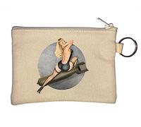 Pin-Up Girls Bombs Away Porte-clés militaire pour fille Beige
