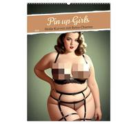 Pin up Girls Heiße Kurven mit Retro Charme (Wandkalender 2026 DIN A2 hoch), CALVENDO Monatskalender: Tauchen Sie ein in die Welt der zeitlosen Verführung mit unserem exquisiten Pin-Up-Kalender.