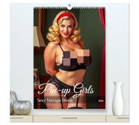 Pin-up Girls - Sexy Vintage Diven (hochwertiger Premium Wandkalender 2026 DIN A2 hoch), Kunstdruck in Hochglanz: Der freizügige Vintage-Kalender zeigt sinnliche Kurven im stilvollen Retro-Look.