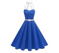 Pin Up Robe Trapèze pour Femme Rockabilly À Fleurs Années 1950 50 60 Audrey Hepburn Style Dos Nu Encolure Coeur Robe De Cocktail Soirée Fête L'Été Habillée Marriage