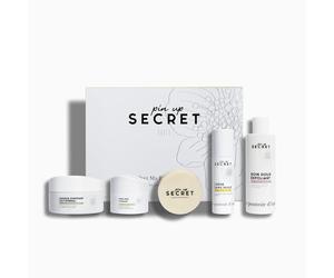 PIN UP SECRET - Coffret Routine Complète Visage - Savon, Crème, Peeling, Soin Exfoliant et Masque Purifiant - 5 produits - Peaux Mixtes à Grasses