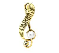 pin Vintage Music Note brooches Women Classic Pearl Weddings Casual pins s Brooch Made in China