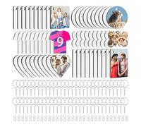 Pinafresa Lot de 180 porte-clés vierges à sublimation, rectangulaires, double face, en acrylique, pour bricolage de porte-clés