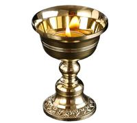 Pinafresa Support de lampe tibétain bouddhiste en laiton - Série tasse à bougie - Décoration de table pour mariage, banquet - Lampe en laiton