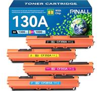 PINALL 130A Toner Compatible avec HP Color LaserJet Pro MFP M176n M177fw | Compatible avec HP 130A, CF350A CF351A CF352A CF353A pour Color LaserJet Pro MFP M176n M177fw (noir, cyan, jaune, magenta)