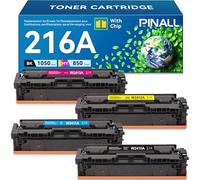 PINALL 216A Toner (avec Puce) Compatible pour HP 216A pour HP Color LaserJet Pro MFP M183fw M182n M182nw M155a M155nw M155 - Pack de 4 Noir, Cyan, Magenta, Jaune.