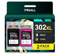 PINALL 302xl Remanufacturée pour Cartouche d'encre HP 302 XL Noir et Couleur pour HP deskjet 3639 3630 Envy 4520 OfficeJet 3830 3833(2-Pack)