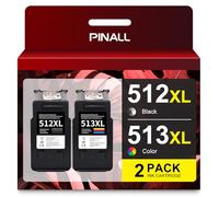 PINALL CL 513 PG 512 Cartouches d'encre compatibles Canon CL 513 PG 512 CL-513 PG-512 pour Canon iP2700 MP230 MX350 MP240 MP250 MX360 MX410 MX420 MX340 MP270 MP280 MP490 MP495 MX320(2-Pack)