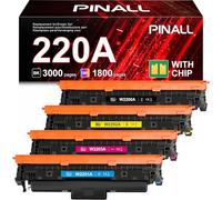 PINALL Toner 220A 220X (avec puce) compatible avec HP 220A Toner 220X pour HP Color Laserjet Pro MFP 4302dw 4302fdw 4302fdn 4202dn 4202dw W2200A W2201A W2202A W2203A Noir Cyan Jaune magenta)