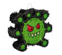 Relaxdays Piñata en Forme de Virus Rigolo, à Suspendre, remplissable, pour Fille et garçon, Anniversaire, Noir et Vert