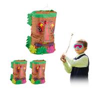 Piñata 3 pièces 47 cm piñata Tiki piñata multicolore piñata à remplir 180 g