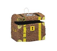 PIÑATA À CASSER COFFRE TRÉSOR 29X25X22CM MARRON