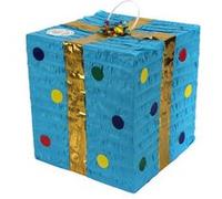 Cotillons d'Alsace CDA PIÑATA À CASSER Paquet Cadeau Pois 23X25CM Bleu