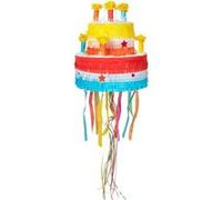 piñata à tirer gâteau d'anniversaire 34x29cm - boland 30949 Multicolore