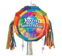 piñata à tirer rond joyeux anniversaire coloré - dart 194081 Multicolore G