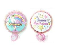 pinata à tirer tambour licorne 30cm rose - cda 29601 Multicolore G