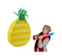 relaxdays Pinata Ananas, à remplir & Suspendre, fêtes à la Plage, Enterrement de Vie de Jeune garçon, été, Jaune