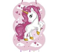 Piñata Anniversaire Enfant Licorne Rose - Décoration d'anniversaire d'enfant - Grande taille 46 x 30 cm, idéale pour remplir de friandises et cadeaux pour garçons et filles (Licorne)