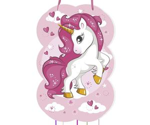 Piñata Anniversaire Enfant Licorne Rose - Décoration d'anniversaire d'enfant - Grande taille 46 x 30 cm, idéale pour remplir de friandises et cadeaux pour garçons et filles (Licorne)