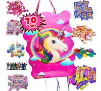 Piñata Anniversaire Enfant - Piñata + Pack 70 friandises et jouets Piñata - Piñata Anniversaire - Pinatas pour enfants - Remplissage Piñata - Piñata Licorne - Pinatas Fille - Piñata d'anniversaire -