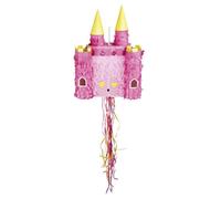 Pinata - BOLAND - Château 40 x 26 cm - Rose et jaune - En carton - Thème Princesse